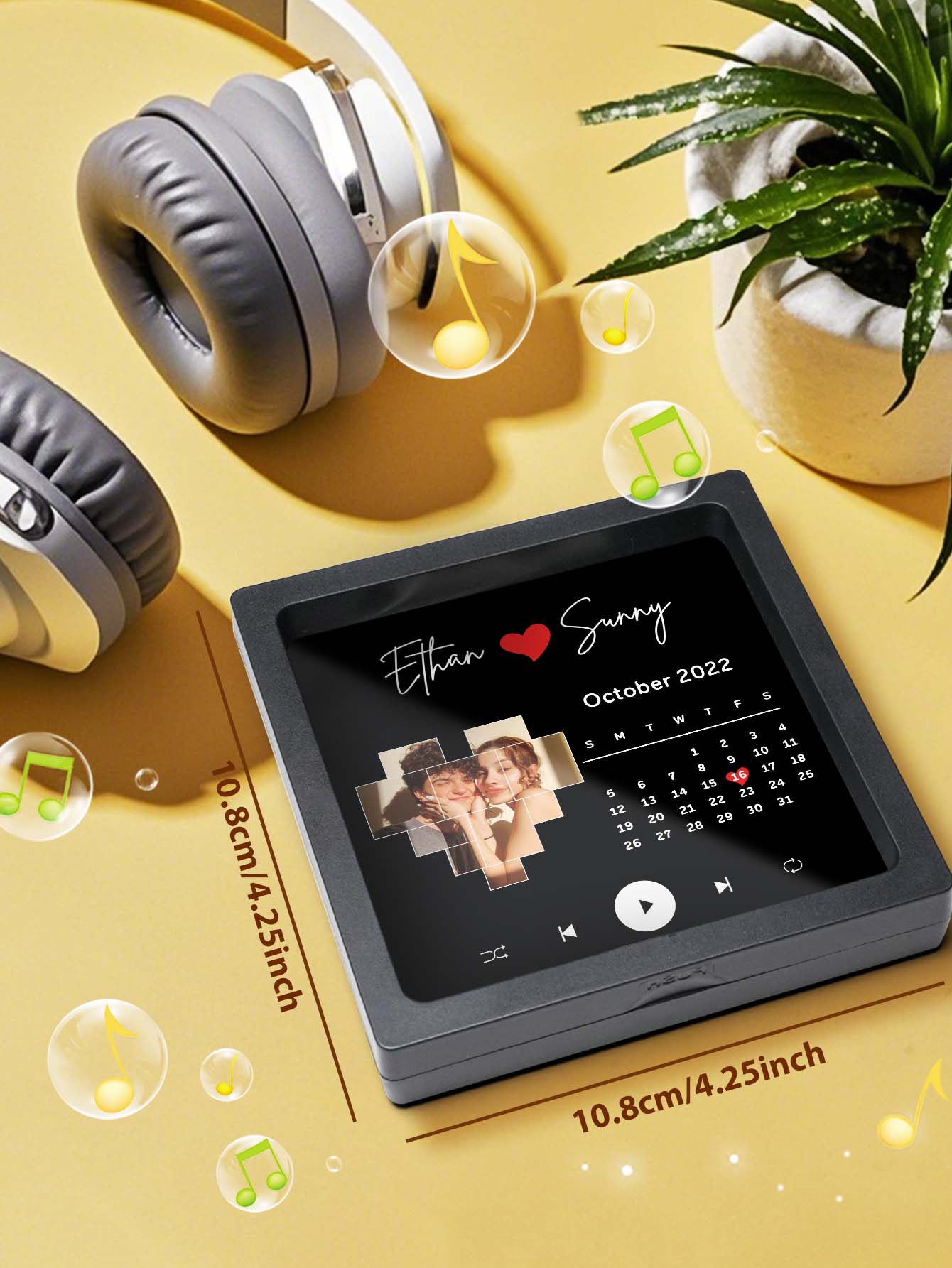 Personalized Name Photo Calendar and Music Fridge Magnet for Memorable Gifts-Blongser