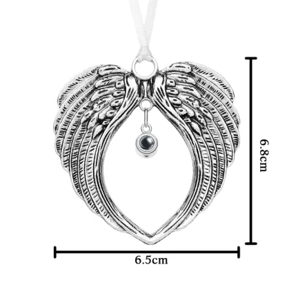 Personalized Photo Projection Ornaments Wings Memorial Christmas Tree Ornaments Christmas Gifts-Blongser