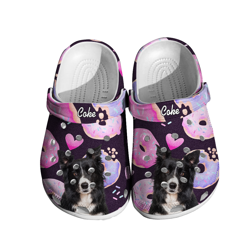Personalized Pet Portrait Clogs Slipper Funny Donut Print Clog Gift for Pet Lover-Blongser