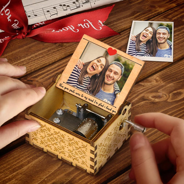 Custom Hand Crank Song Music Box With Photo And Text-Blongser