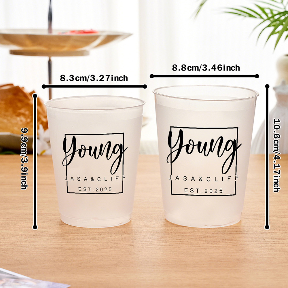 Personalized Disposable Plastic Cups with 12oz or 16oz for Wedding Party Supplies Gift for Couple-Blongser