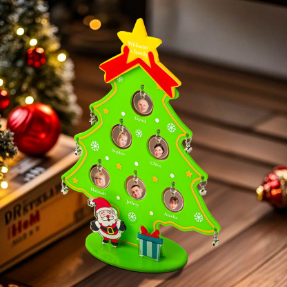 Personalized Photo Christmas Tree Ornament with Family Name Decoration for Christmas Gift-Blongser