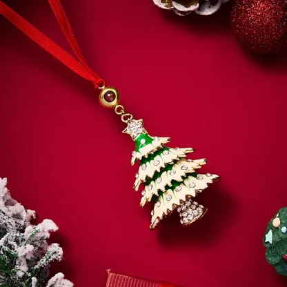 Personalized Photo Projection Ornaments Diamond Hollow Christmas Tree Photo Ornaments Best Gifts for Christmas-Blongser