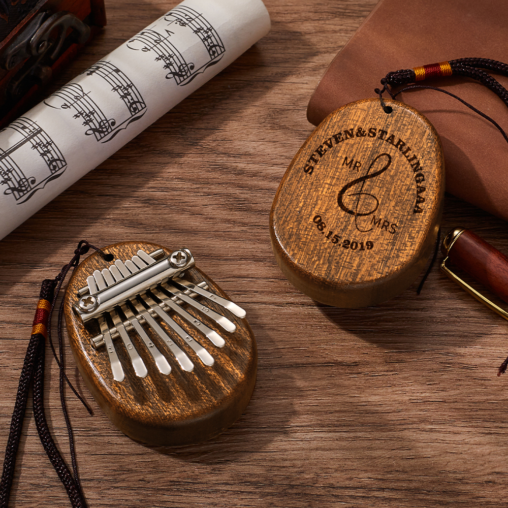 Custom 8 Keys Mini Kalimba Thumb with Name and Date-Blongser