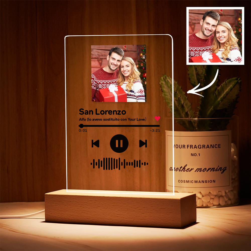 Custom Scannable Code Acrylic Music Song Plaque Night Light-Blongser