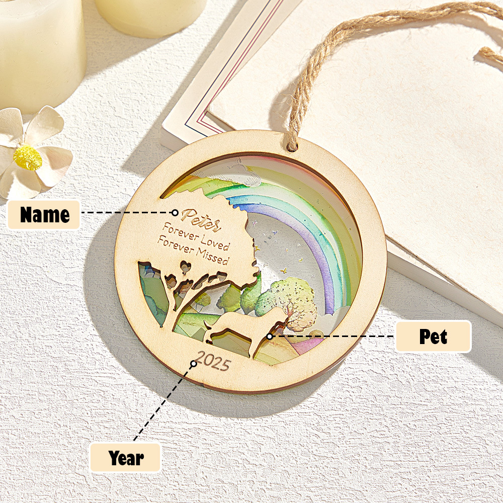 Personalized Rainbow Bridge Pet Ornament Memorial Pet Loss Gift for Pet Lovers-Blongser