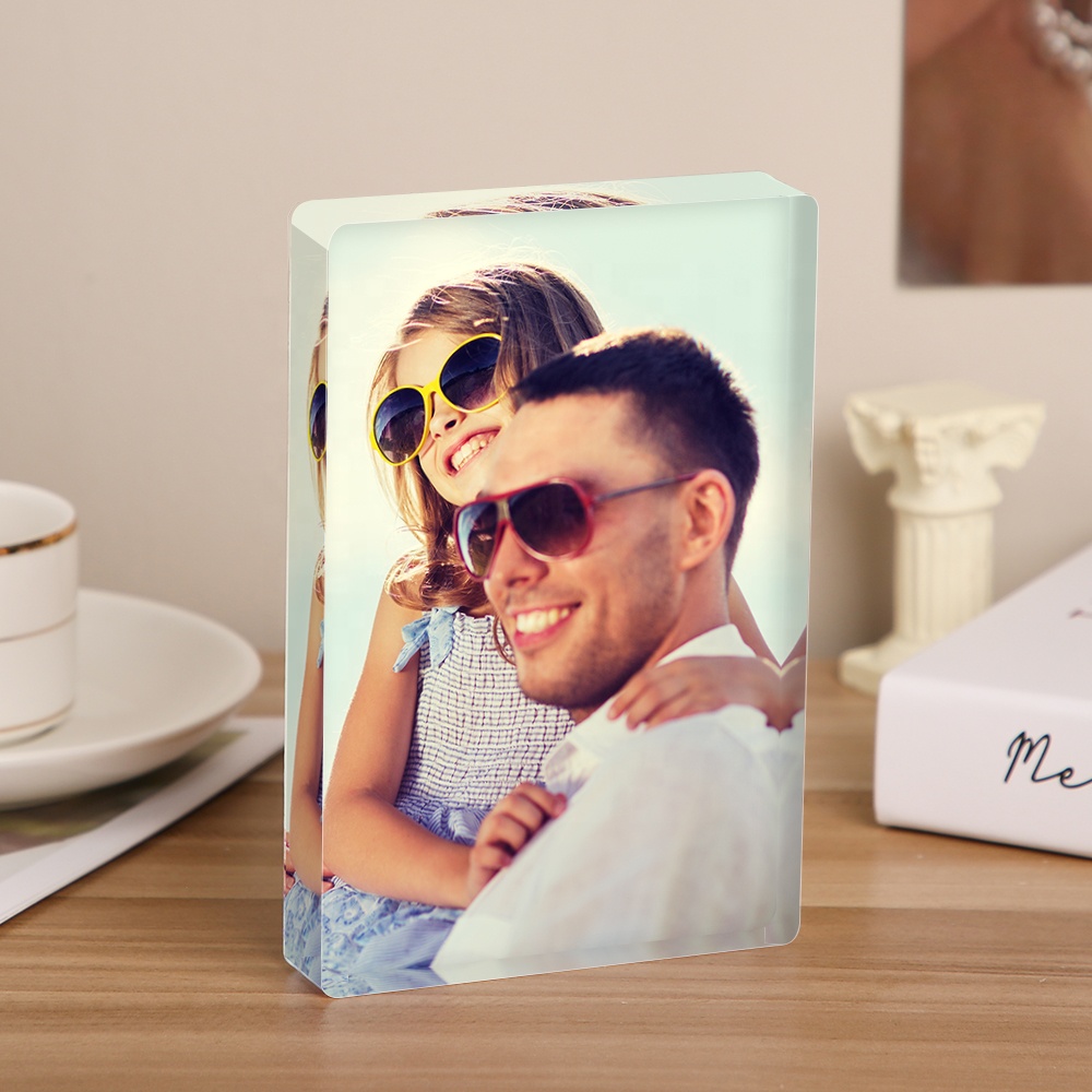 Custom Acrylic Block Photo Frame Desktop Picture Frame Plaque-Blongser