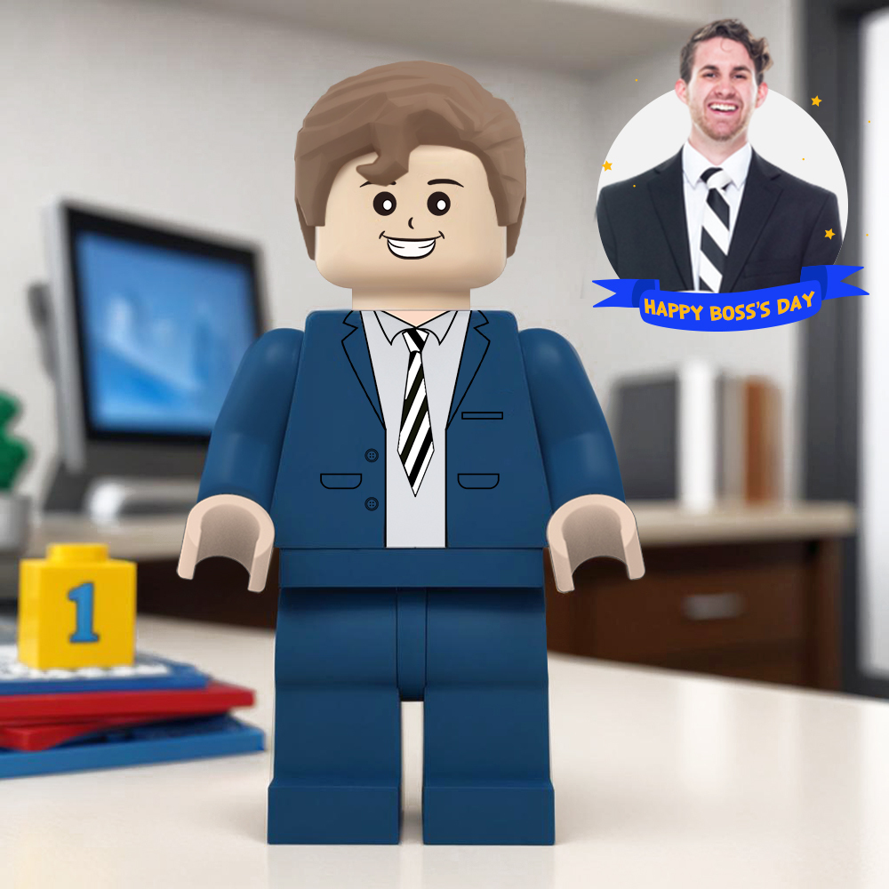 Fully Customizable Giant Minifigs Personalized Full-Body Brick Figure Boss's Day Gift Production Time: 7–10 Working Days-Blongser