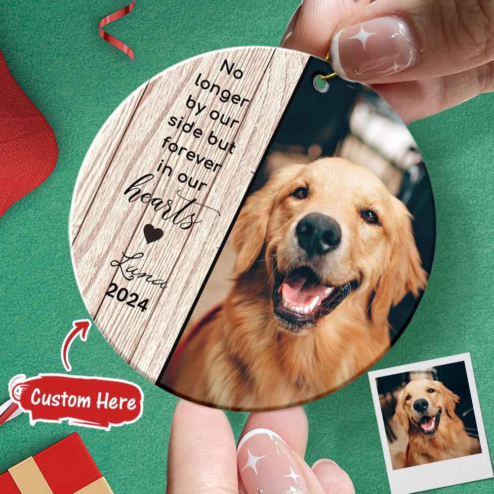 Personalized Pet Christmas Ornament with Photo Christmas Tree Decoration for Pet Memorial Gift-Blongser