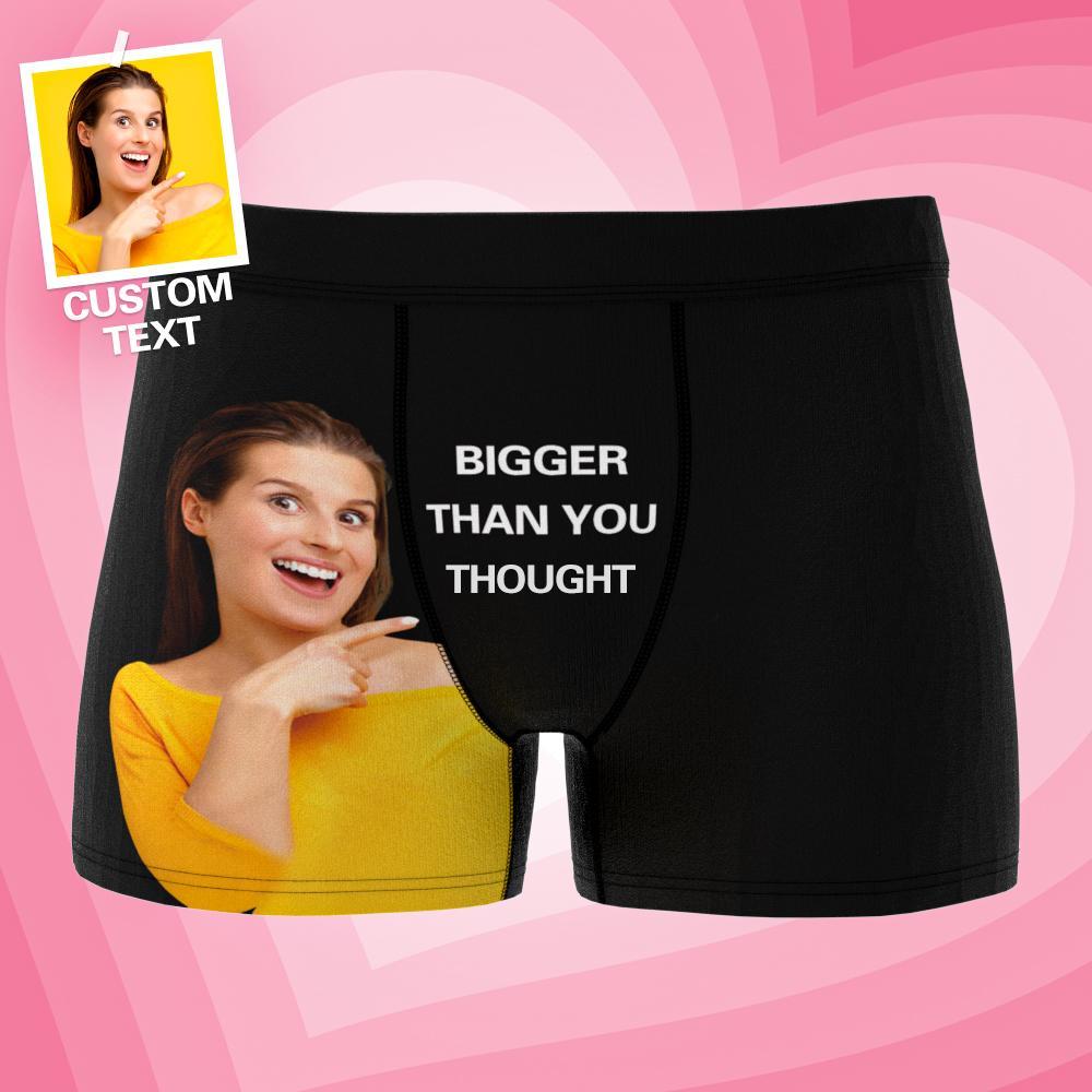 Custom Photo Boxer Shorts Personalized Text Underwear - 3 Colors-Blongser