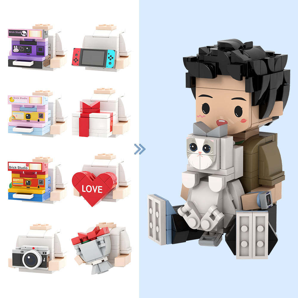 Custom Cute Brick Figures Personalized Sitting Brick Figures Small Particle Block Toy-Blongser