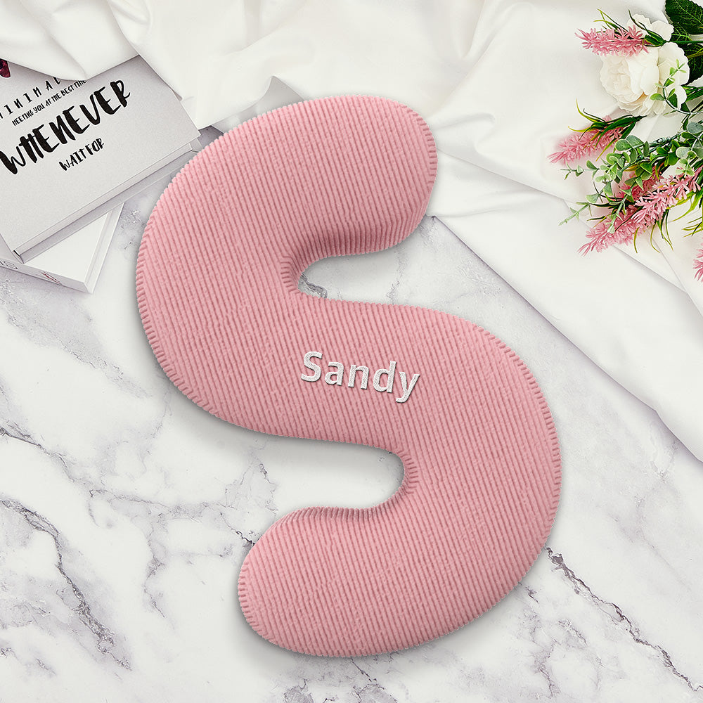 Personalized Alphabet Letter Pillow with Embroidery Name Custom Initial Cushion Unique Gifts-Blongser