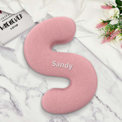 Personalized Alphabet Letter Pillow with Embroidery Name Custom Initial Cushion Unique Gifts-Blongser