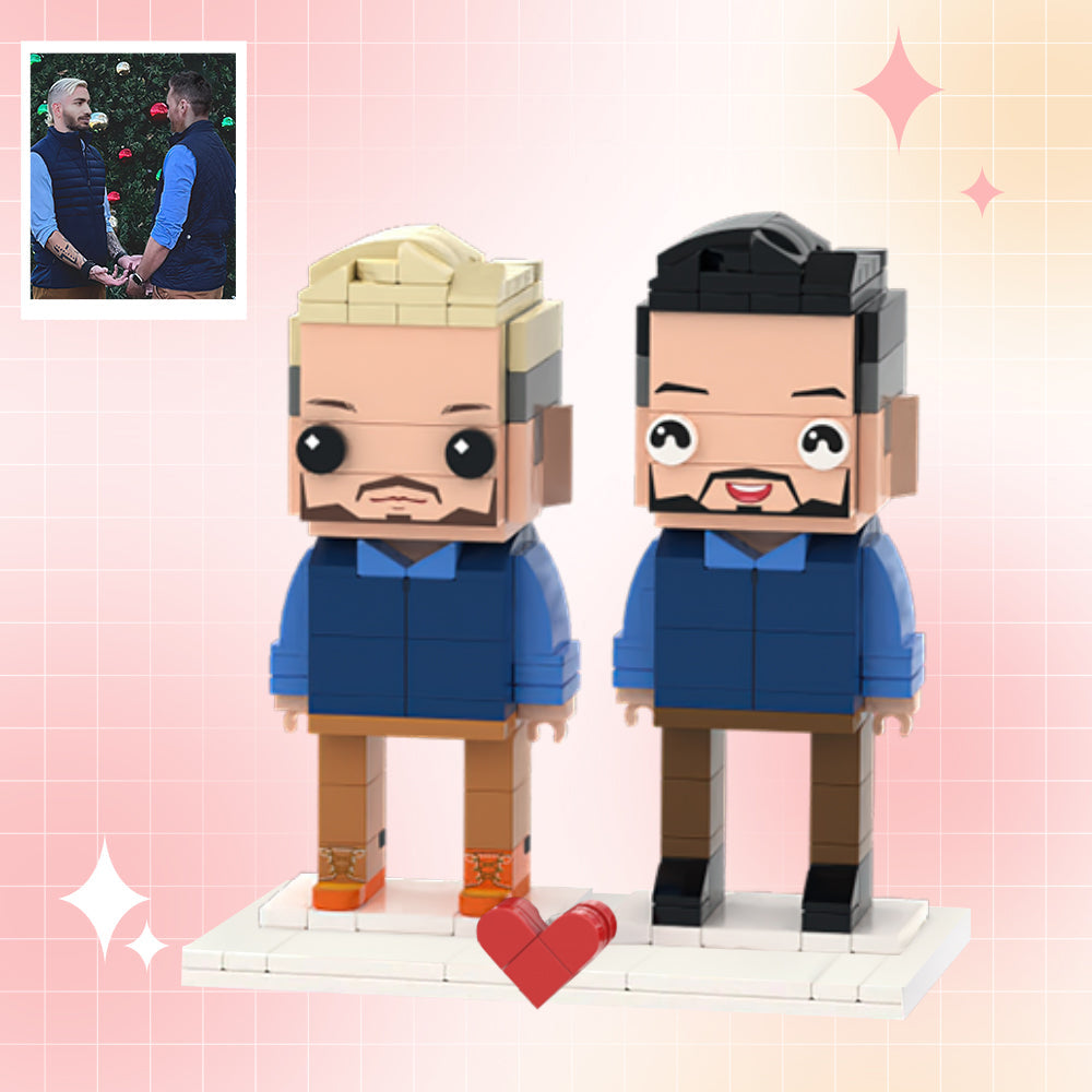 Customizable Fully Body 2 People Custom Brick Figures Best Brother Brick Me Figures-Blongser