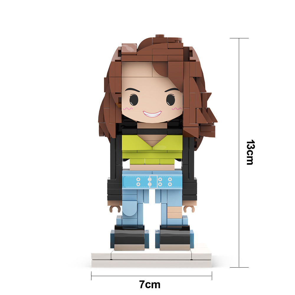 Birthday Gifts for Kids Full Body Customizable 1 Person Custom Cute Brick Figures Small Particle Block Toy-Blongser
