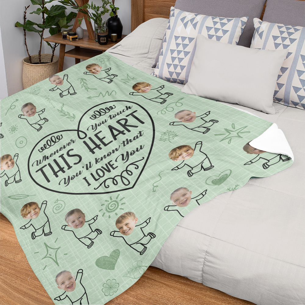 Custom Face Blanket Love You Gifts for Dad-Blongser