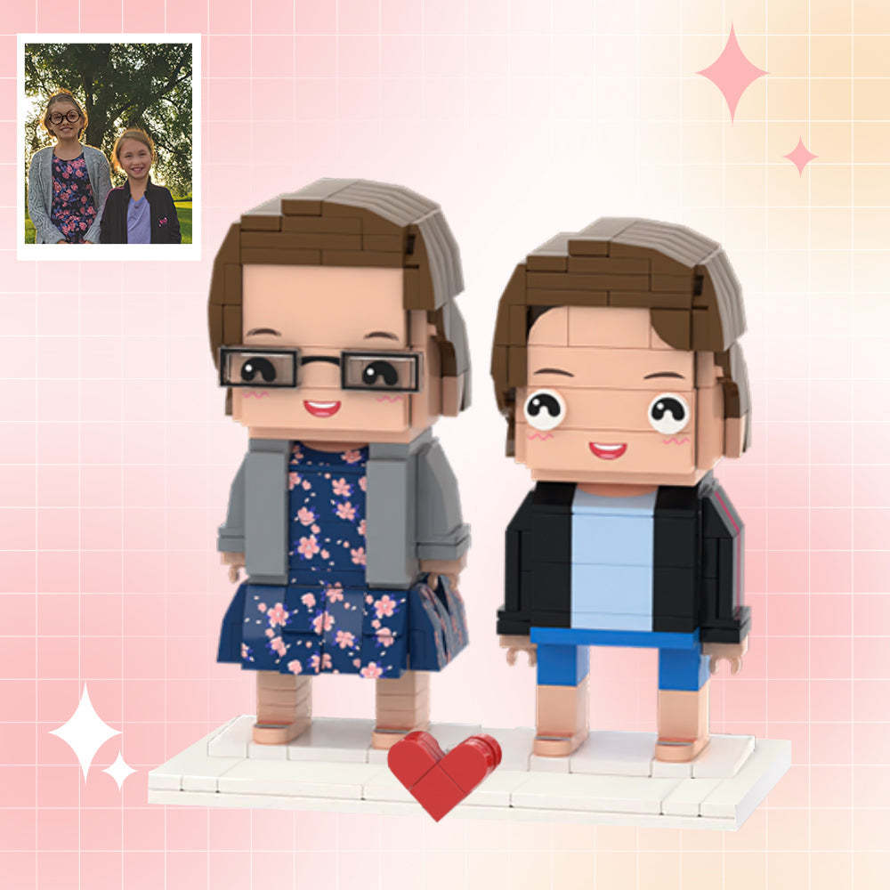 Customizable Fully Body 2 People Custom Brick Figures Best Sisters Brick Me Figures-Blongser