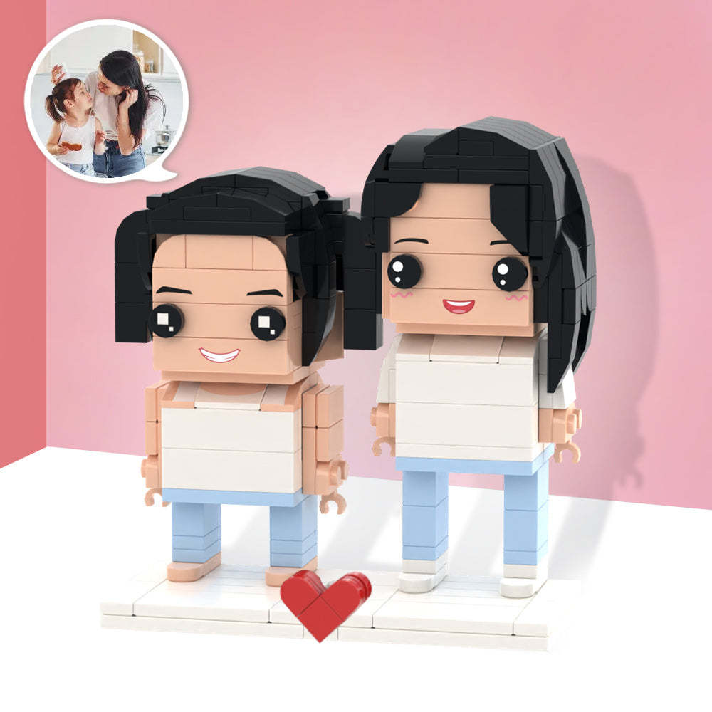 Gifts for Mom Customizable Fully Body 2 People Custom Brick Figures-Blongser
