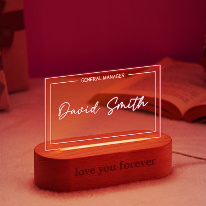 Personalized Name Sign Lights Custom Office Position Plaque Night Light-Blongser