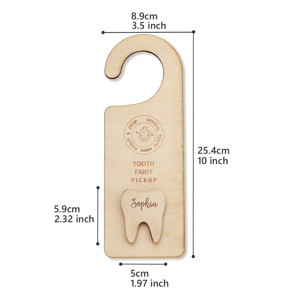 Personalized Wooden Tooth Fairy Door Hanger Teeth Holder Pick Up Box Home Decoration Gift for Kids-Blongser