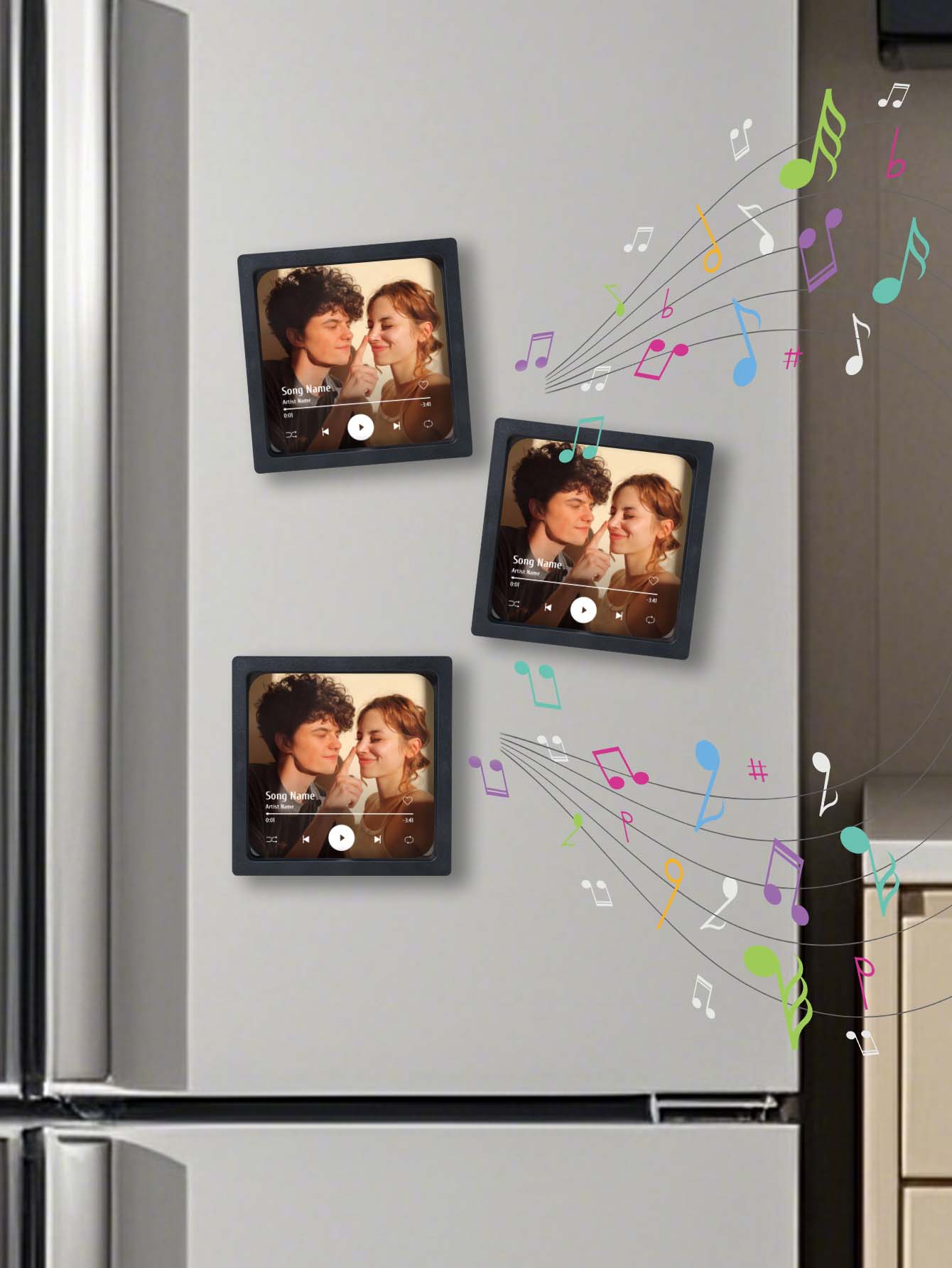 Customizable Photo Music Fridge Magnet for Personalized Gifts-Blongser