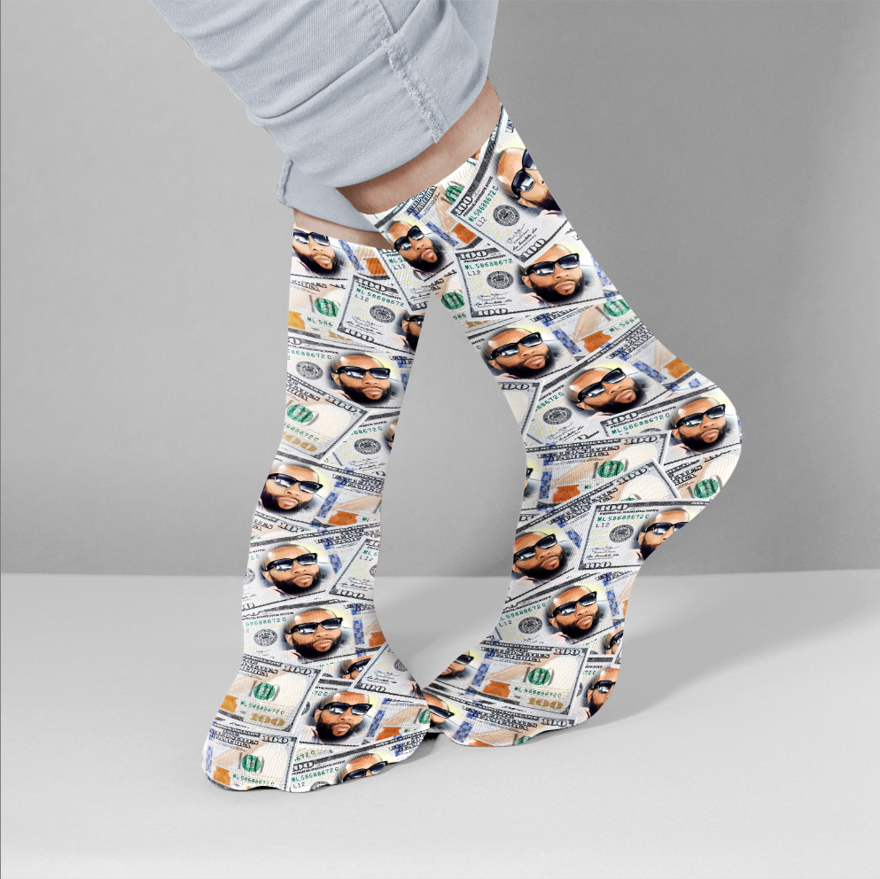 Custom Face Dollar Socks for Men and Women-Blongser