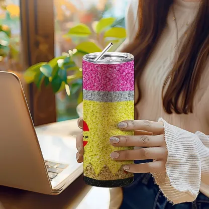 Personalized Glitter Apple 20oz Skinny Tumbler with Straw Back to School Appreciation Gift for Teacher-Blongser
