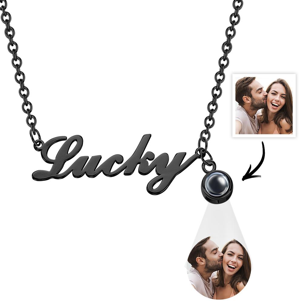 Custom Signature Lucky Name And Picture Projection Necklace Great Gift-Blongser