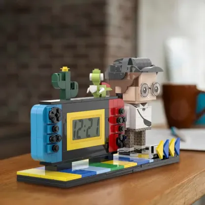 Custom Brick Figures Clock Personalized Brick Handheld Game Console Figures Clock Gifts for Him-Blongser