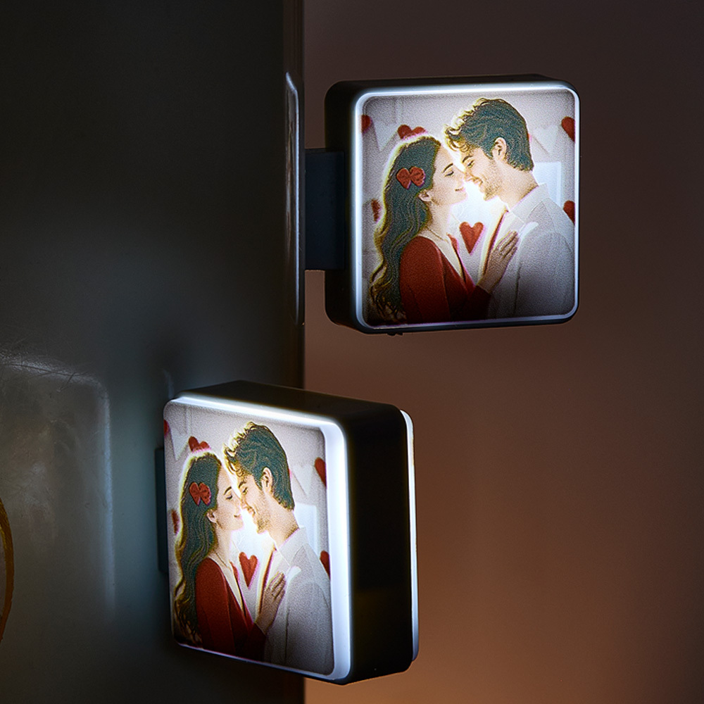 Personalized Refrigerator Magnet with Light Photo Fridge Magnet Gift for Family or Friends-Blongser
