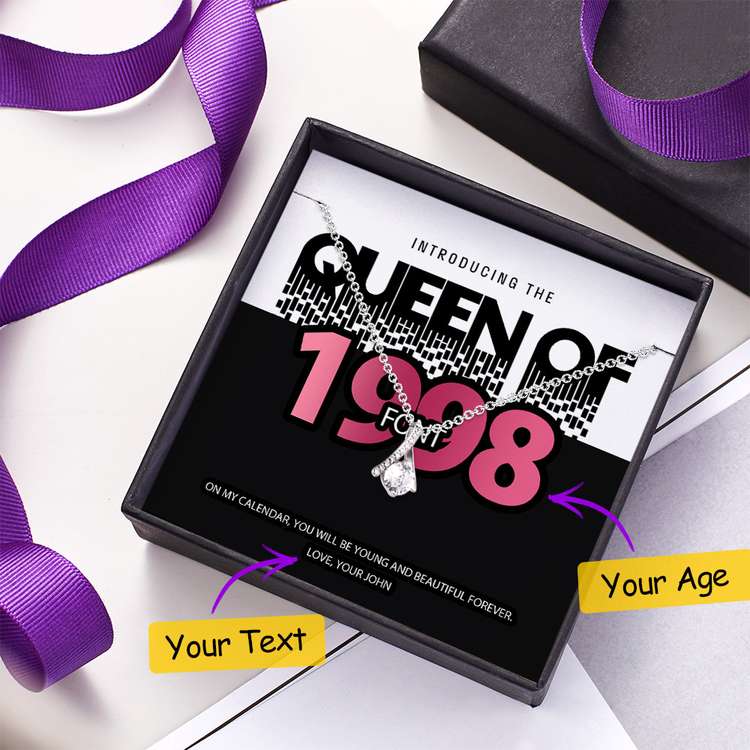 Personalized Your Age Message Card with Necklace Gift for Birthday-Blongser