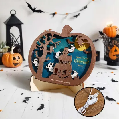 Personalized Halloween Light with Family Name Halloween Decorations Night Light Gifts for Family-Blongser
