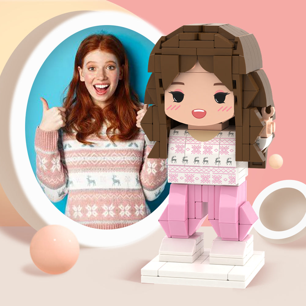 Birthday Gifts Full Body Customizable 1 Person Custom Cute Brick Figures Small Particle Block Toy-Blongser