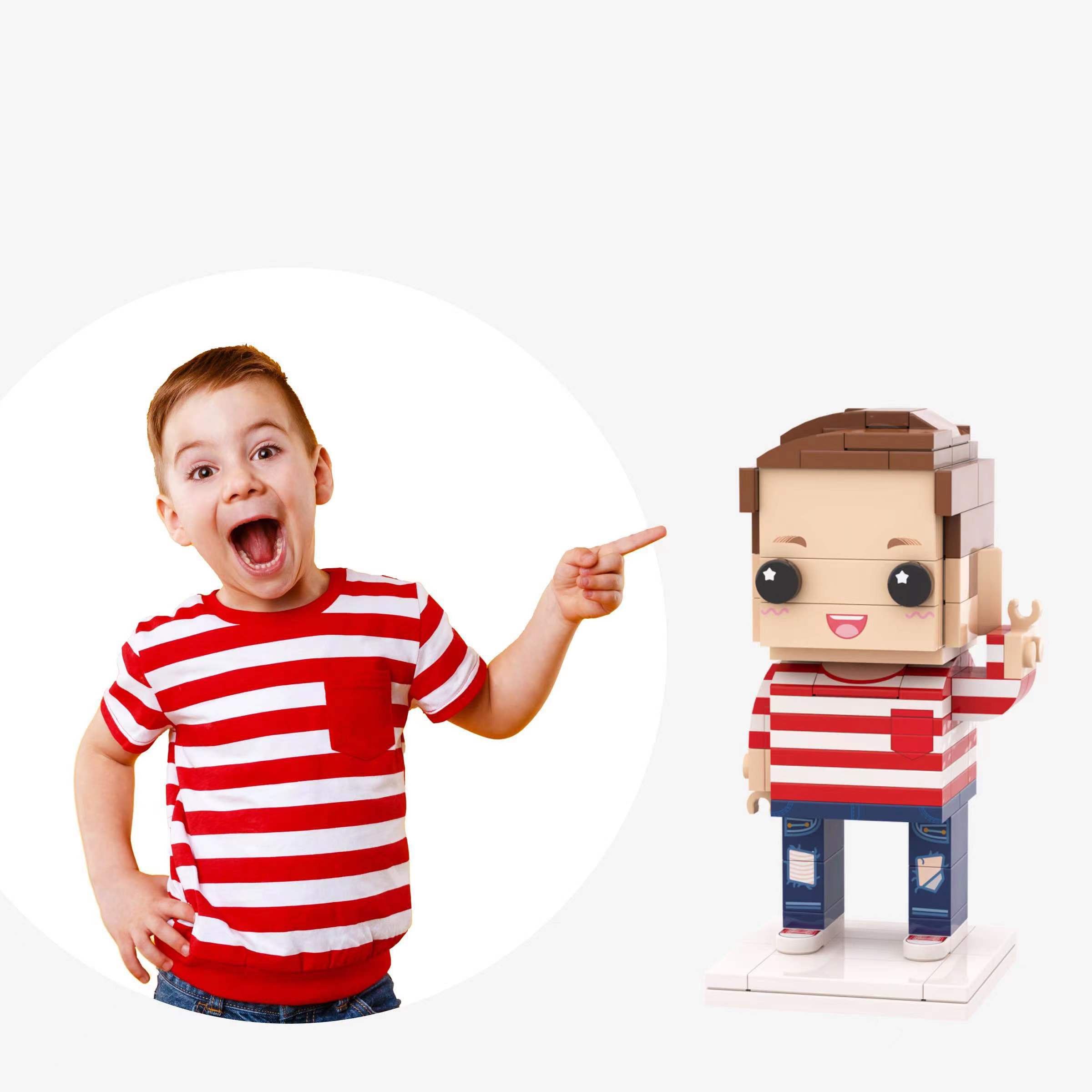Birthday Gifts Full Body Customizable 1 Person Custom Brick Figures Small Particle Block Toy Cute Kids-Blongser