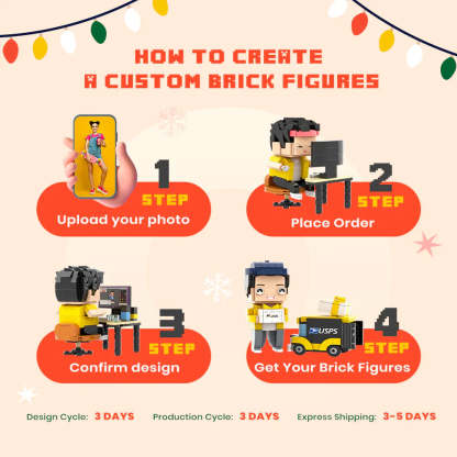 Custom Dragon-Li Brick Figures Fully Body Customizable 1 Cat Photo Small Particle Block Customized Cat Only-Blongser