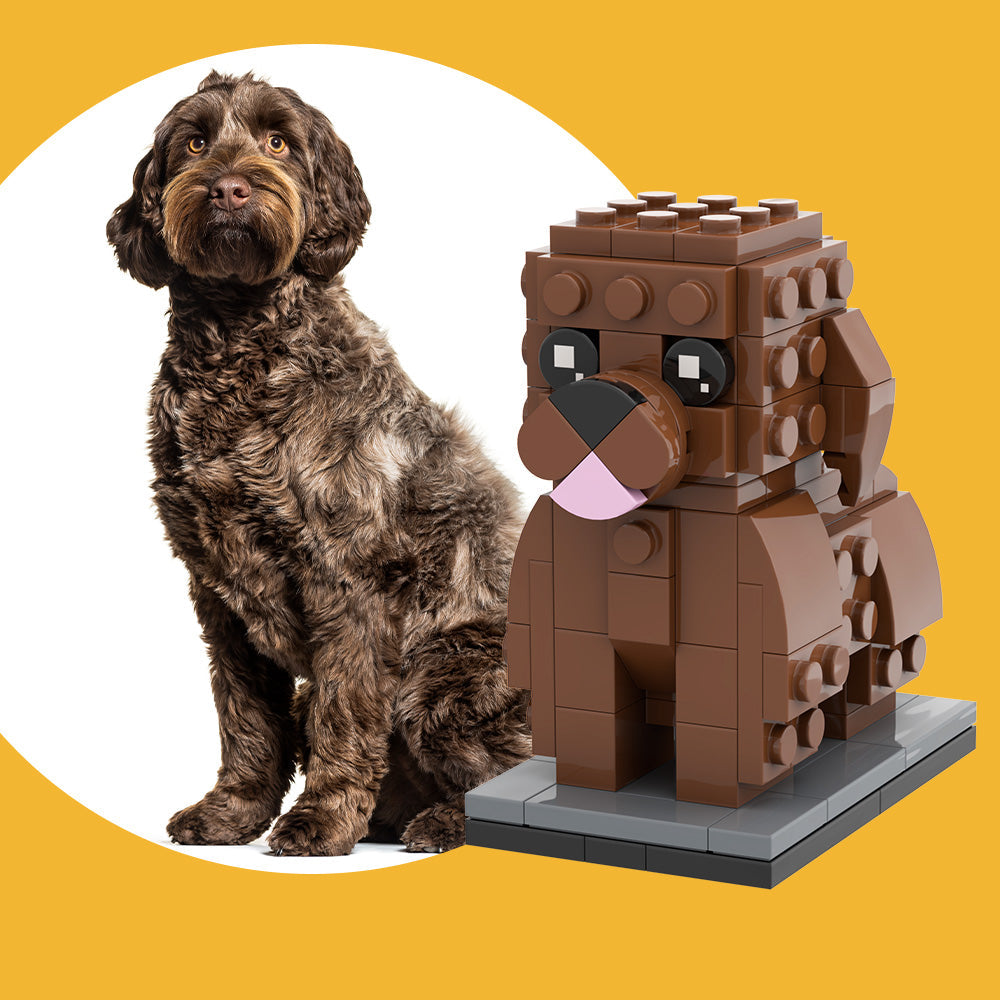 Fully Body Customizable Giant Poodle 1 Dog Photo Custom Brick Figures Small Particle Block Figures Customized Giant Poodle Only-Blongser