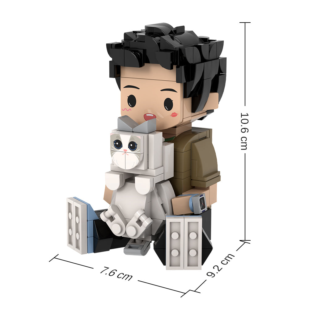 Custom Cute Brick Figures Personalized Sitting Brick Figures Small Particle Block Toy-Blongser