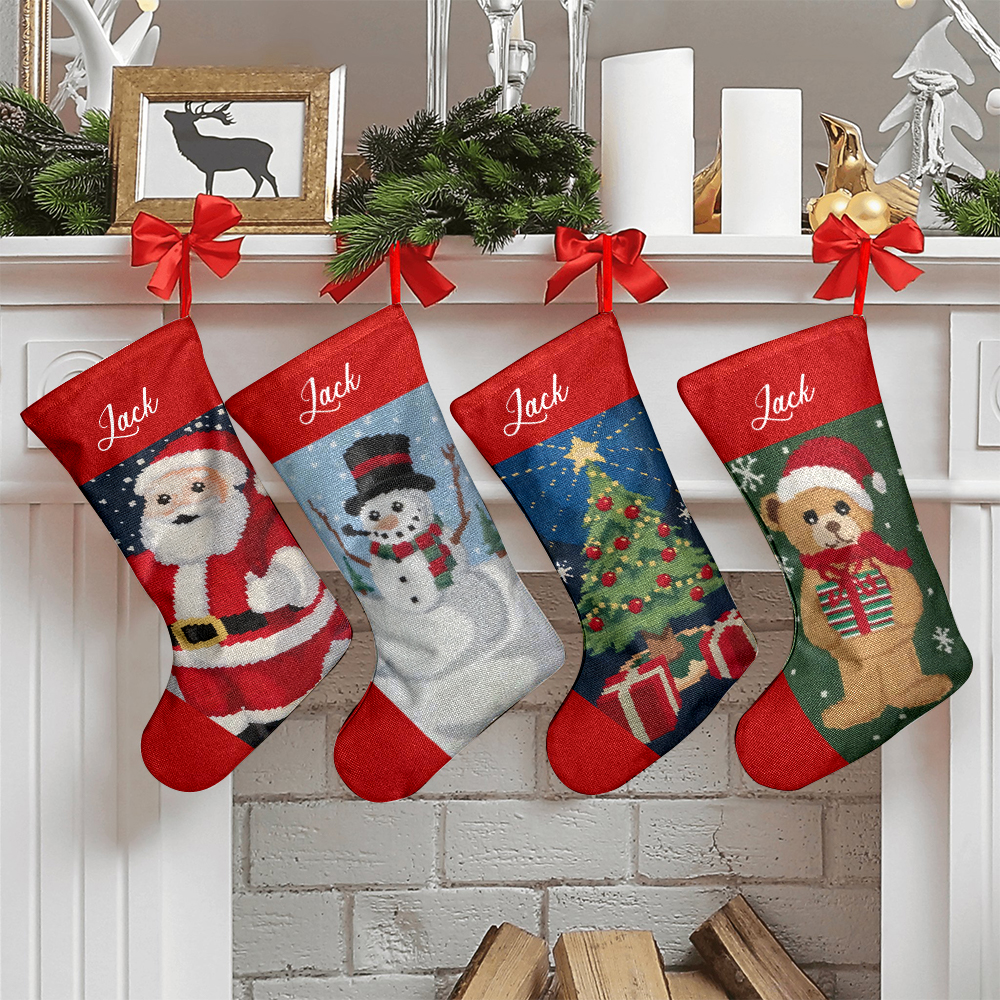 Personalized Christmas Stockings Custom Name Christmas Stocking-Blongser