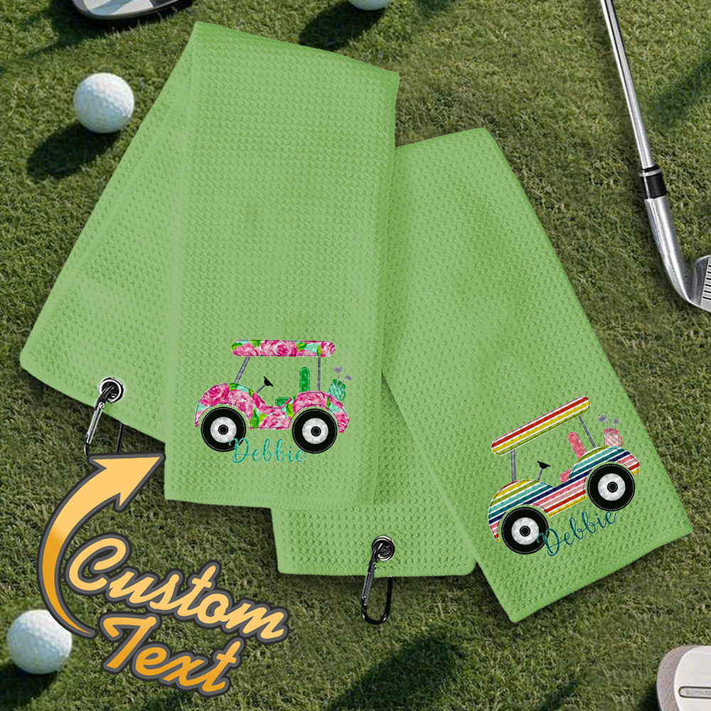 Personalized Golf Towel with Name Hanging Clip Golf Cart Towel Gift for Golf Lovers-Blongser