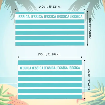 Personalized Stripe Beach Towel with Name Beach Accessories Gift for Family Kids-Blongser