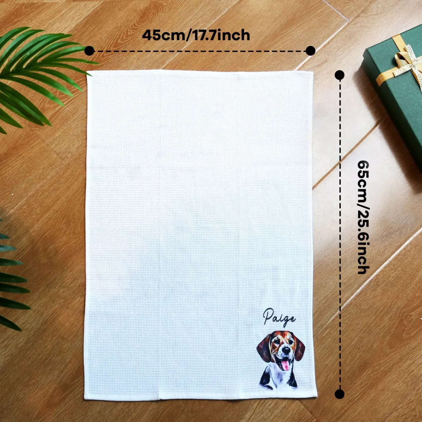 Personalized Oil Painting Style Pet Portrait Photo Cotton Waffle Tea Towel Birthday Anniversary Gift for Pet lover-Blongser