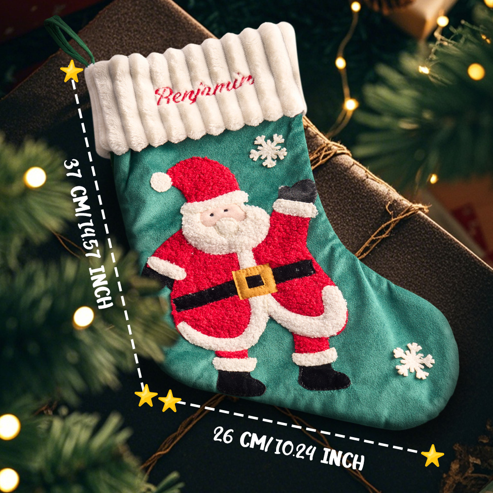 Personalized Christmas Stocking with Name Embroidery Christmas Stockings Gift for Family-Blongser