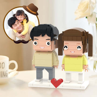 Father's Day Gifts Full Custom 2 People Brick Figures Custom Brick Figures Small Particle Block Toy-Blongser