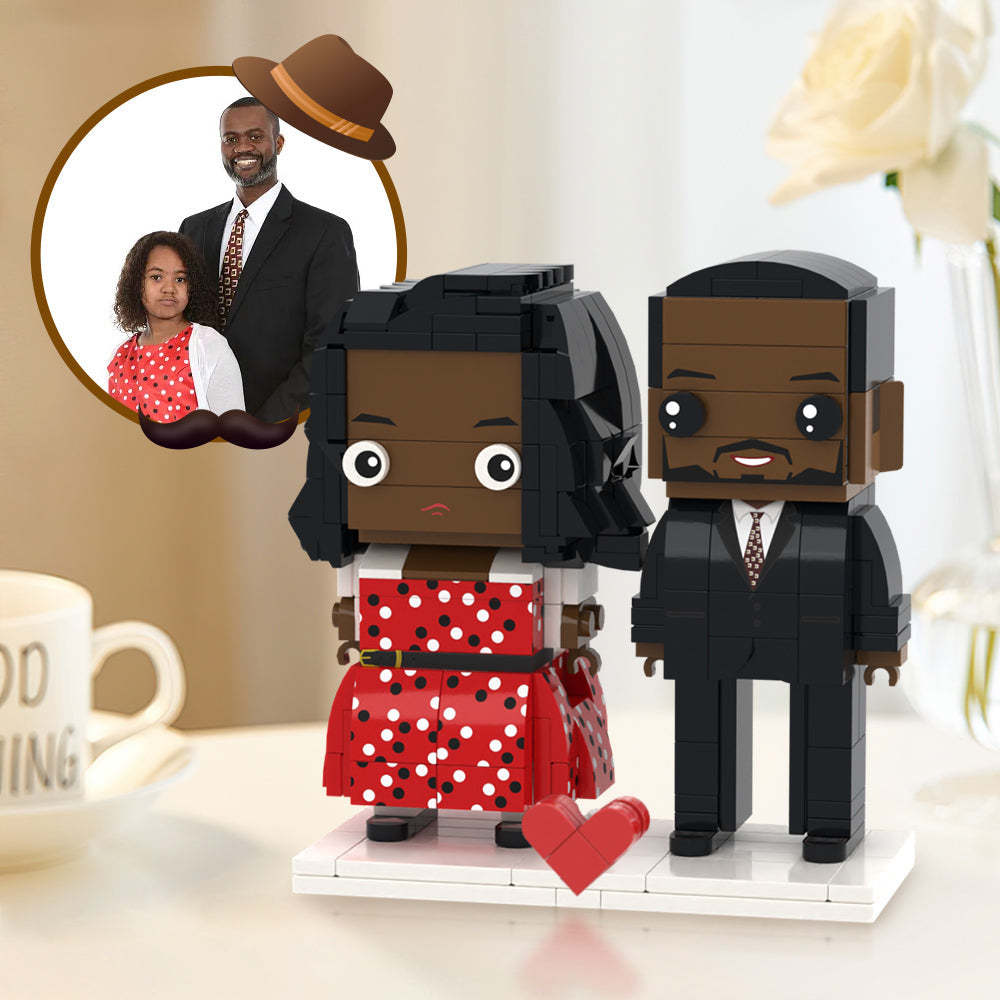 Gifts for Dad Full Custom 2 People Brick Figures Custom Brick Figures Small Particle Block Toy-Blongser