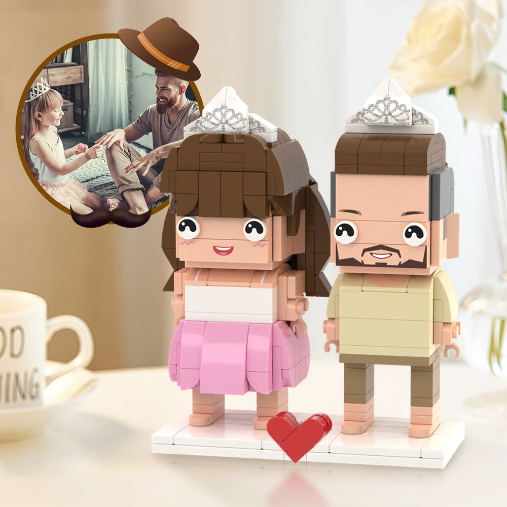 Gifts for Father Full Custom 2 People Brick Figures Custom Brick Figures Small Particle Block Toy-Blongser