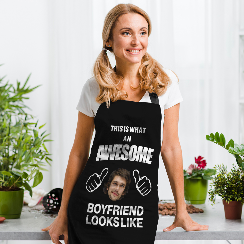 Custom Face Apron Personalized Boyfriend Funny Apron-Blongser