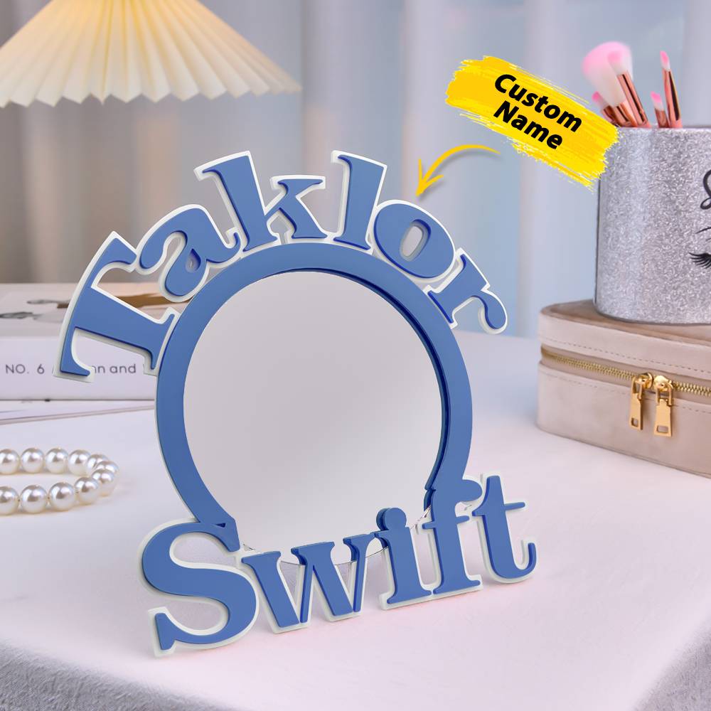 Personalized 3D Printed Mirror with Text Makeup Mirror Birthday Gift for Her-Blongser