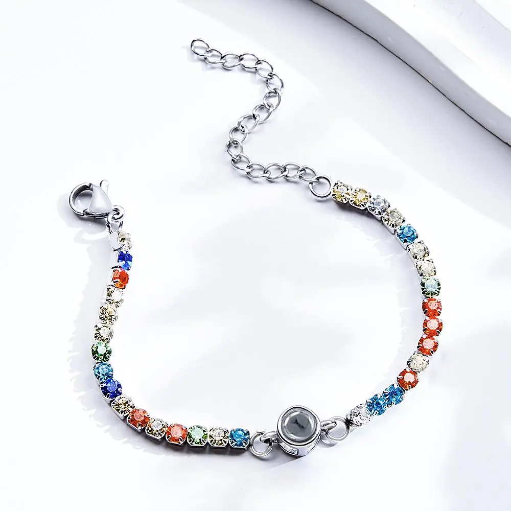 Custom Photo Projection Bracelet Fashionable All Diamonds Bracelet Gifts For Her-Blongser