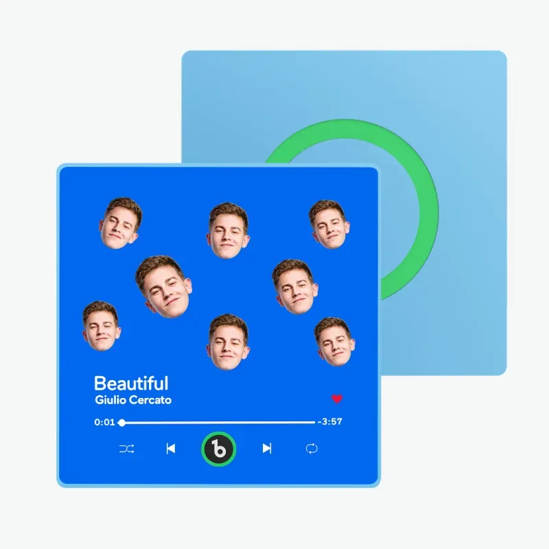 FridgeBeats Framed Custom Music Fridge Magnet Custom Face Colorful Album Fridge Magnet Music Wall Photo Sticker Gift for Couple-Blongser