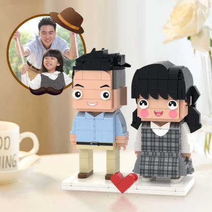 Fun Father's Day Gifts Full Custom 2 People Brick Figures Custom Brick Figures Small Particle Block Toy-Blongser